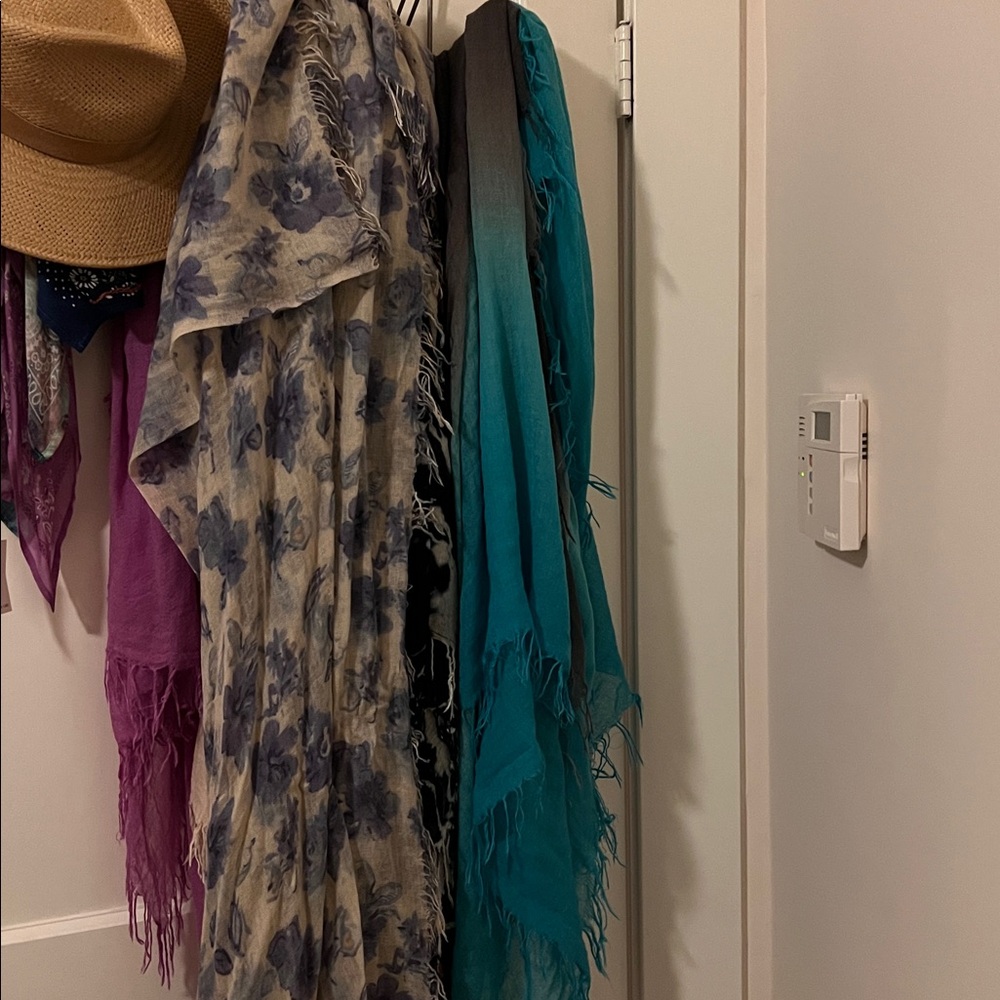 Chan Luu Turquoise and Grey Ombré Cashmere Scarf